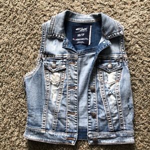 Silver Jean Denim Vest
